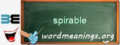 WordMeaning blackboard for spirable